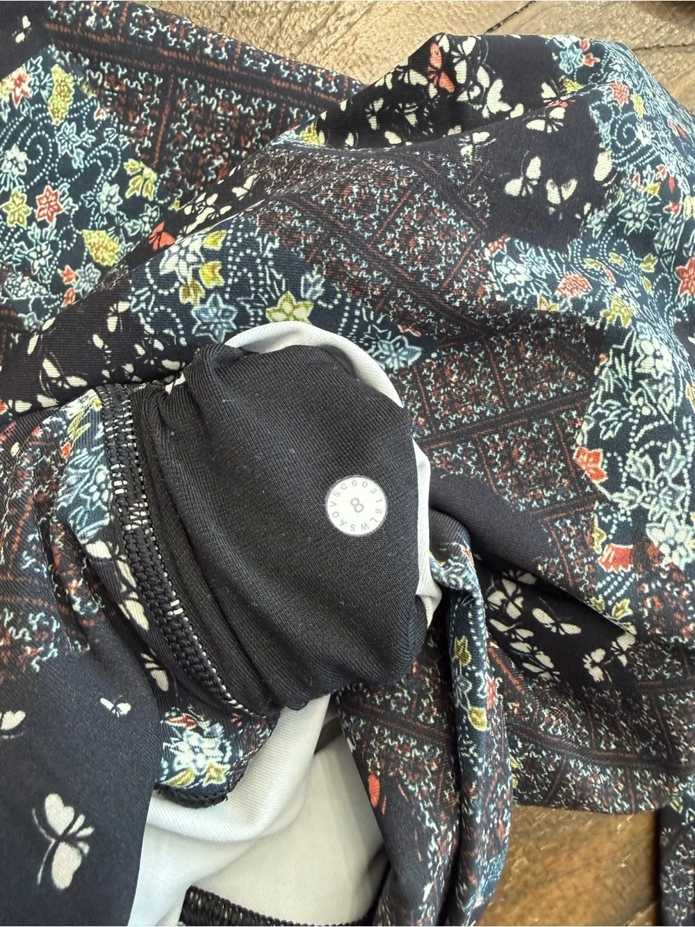 lululemon athletica Wunder Under Black Floral-Print High-Rise Leggings